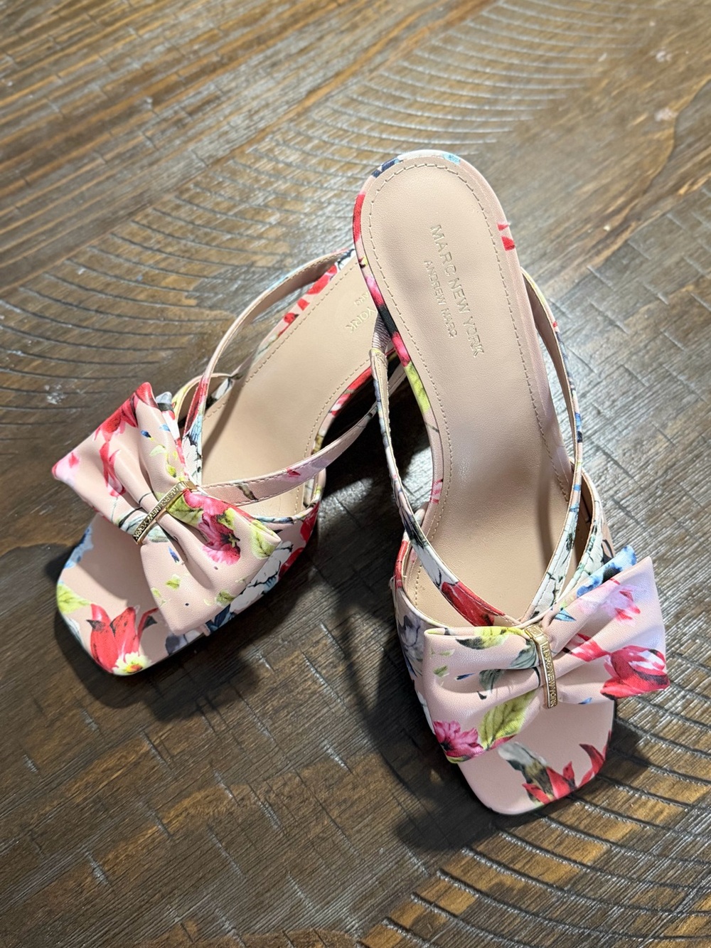 Brand new Marc New York Pink Floral Bow Slingback Heels